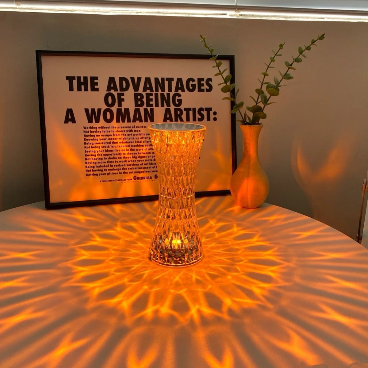 16 RGB Color Changing Crystal Light with Brightness Adjustment Romantic Rechargeable Table Lamp