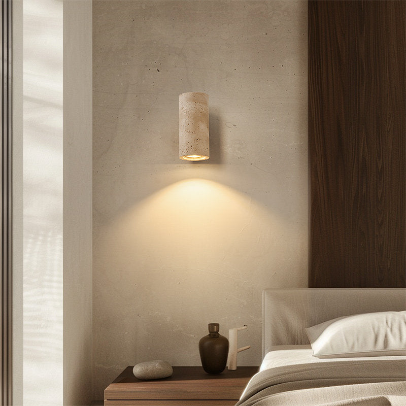 Minimalist Travertine Wall Lamp - Wabi-sabi Sconce