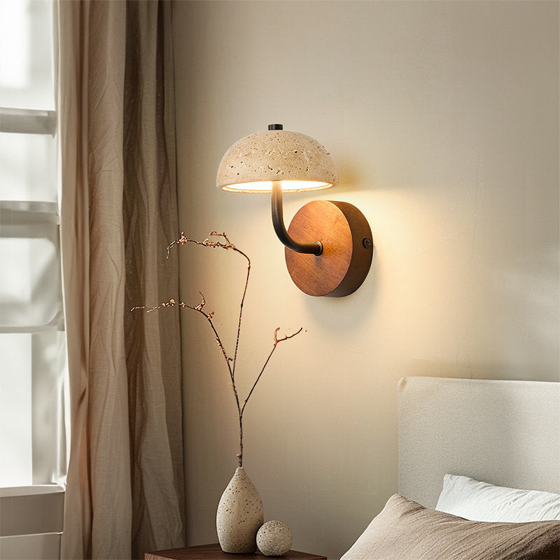 Minimalist Travertine Wall Lamp - Wabi-sabi Sconce