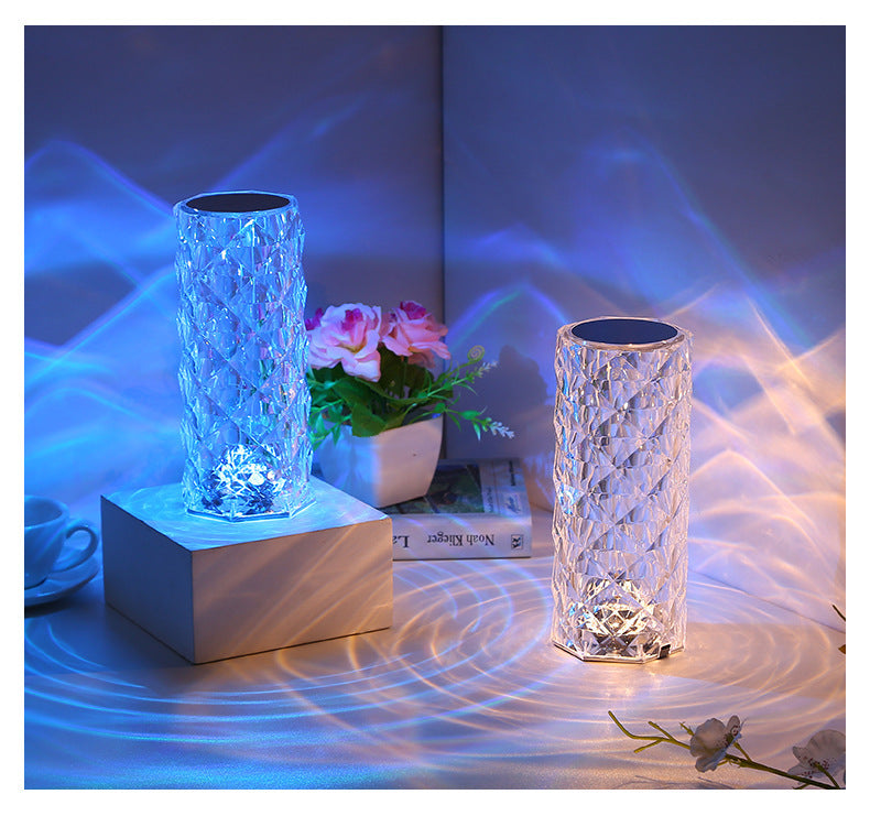 Hot 16 Colors Led Night Light Rose Light Touch Control Atmosphere lamp Changing RGB Romantic Crystal Desk Table Lamp for Bedroom