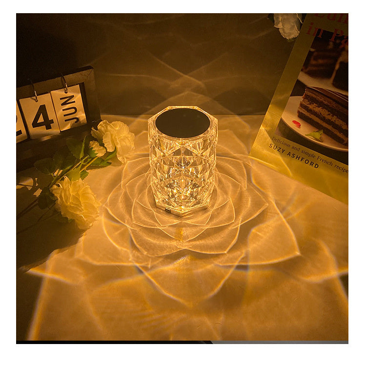 Hot 16 Colors Led Night Light Rose Light Touch Control Atmosphere lamp Changing RGB Romantic Crystal Desk Table Lamp for Bedroom