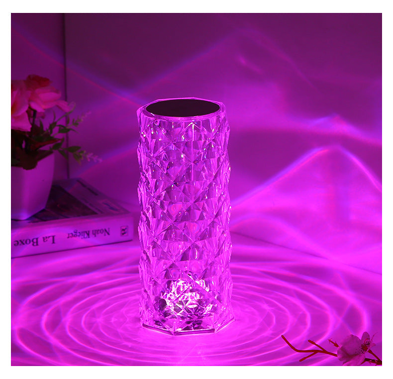 Hot 16 Colors Led Night Light Rose Light Touch Control Atmosphere lamp Changing RGB Romantic Crystal Desk Table Lamp for Bedroom