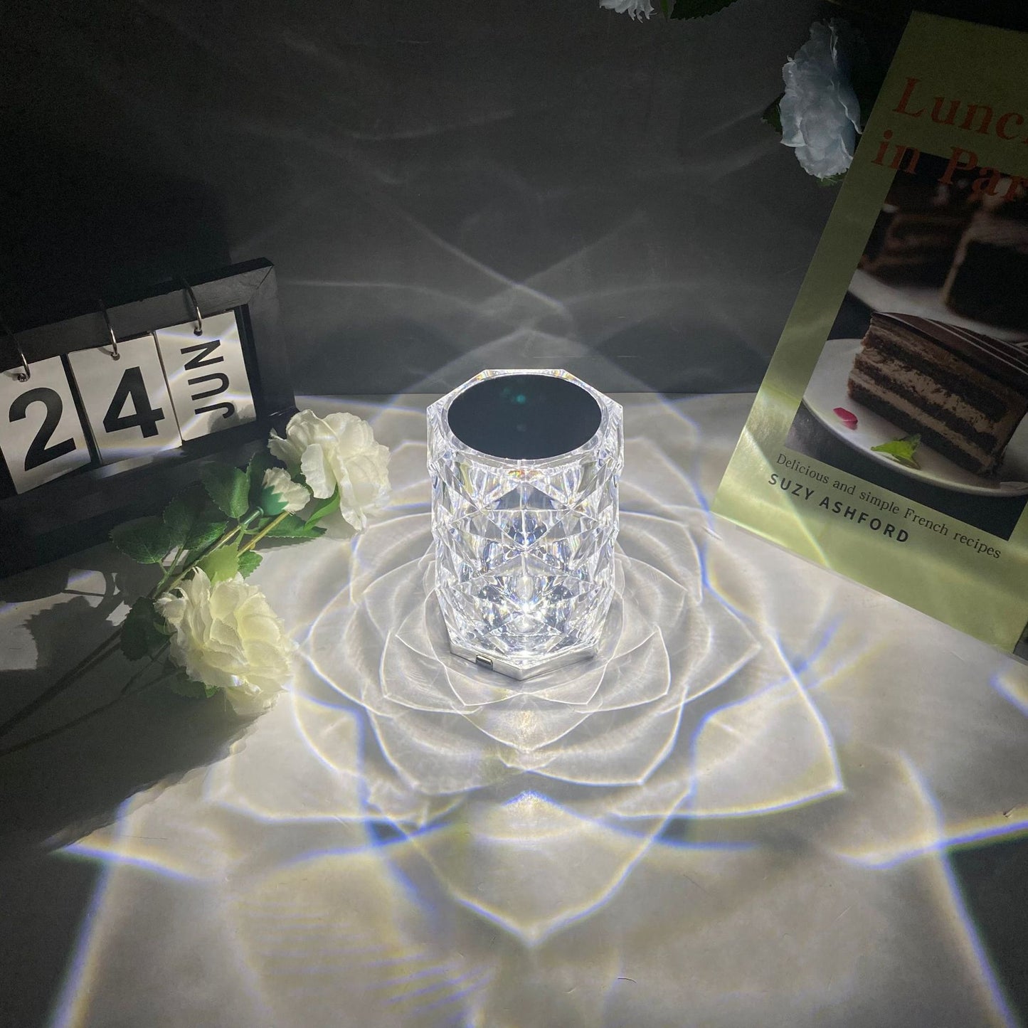 Hot 16 Colors Led Night Light Rose Light Touch Control Atmosphere lamp Changing RGB Romantic Crystal Desk Table Lamp for Bedroom