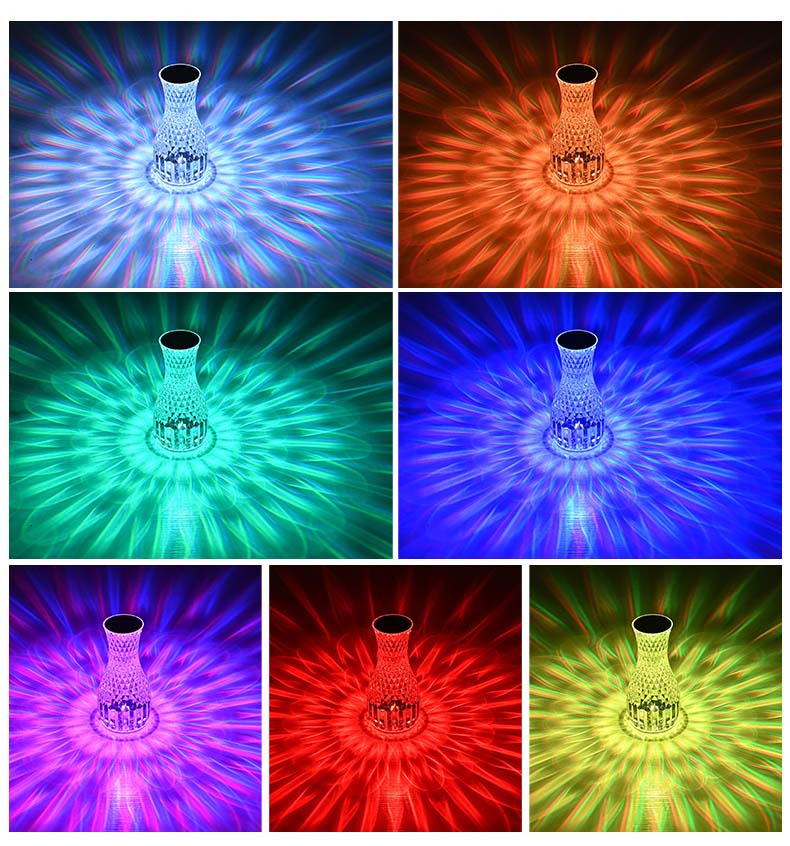 Decorative Touch Control Desk Lamps With Usb Charging Table Light Luxury Led Cordless Crystal Table Lamp For Restaurant Bedroom