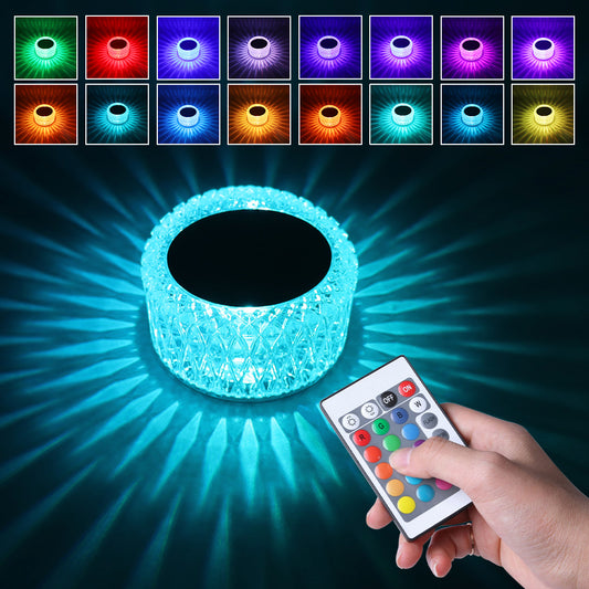 16 Colors LED Crystal Table Lamp Bird Nest Light Touch Romantic Projection Atmosphere Light USB LED Night Light for Bedroom