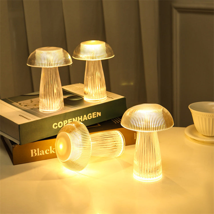Decor RGB lampada atmosphere cheaper night light crystal battery mushroom jellyfish led table lamp for kids bedroom office