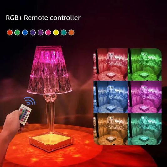 16 Colors LED Night Light Touch Control Atmosphere lamp RGB Color Changing Crystal Table Lamp for Bedroom