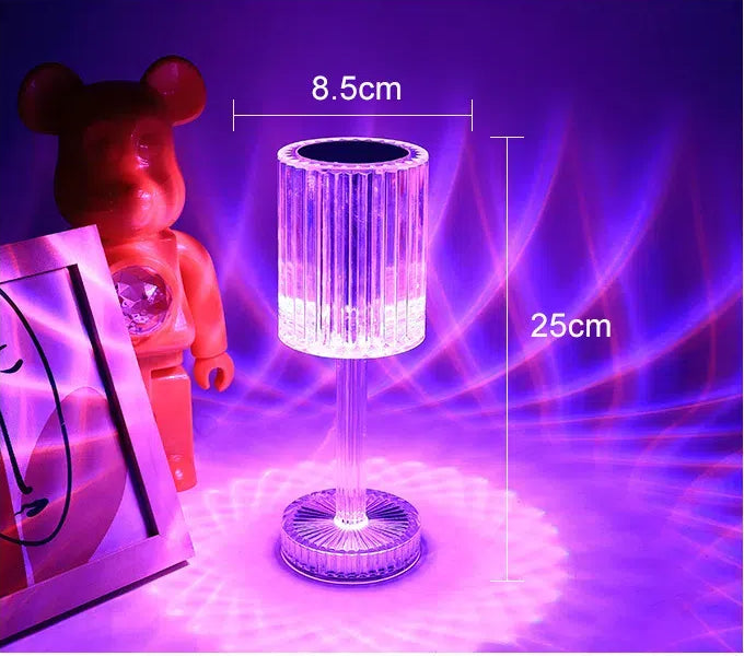 Romantic Rose 16 Color Changing Crystal Touch Lamp Table Lamp for Bedroom Living Room Kids Room Party