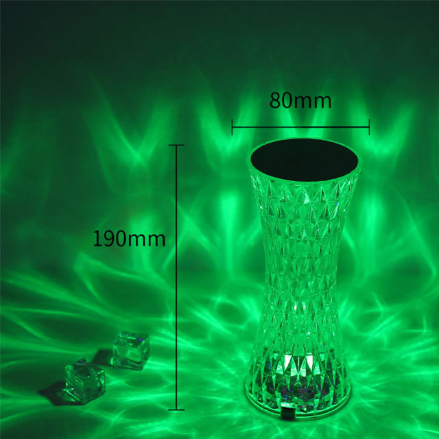 16 RGB Color Changing Crystal Light with Brightness Adjustment Romantic Rechargeable Table Lamp