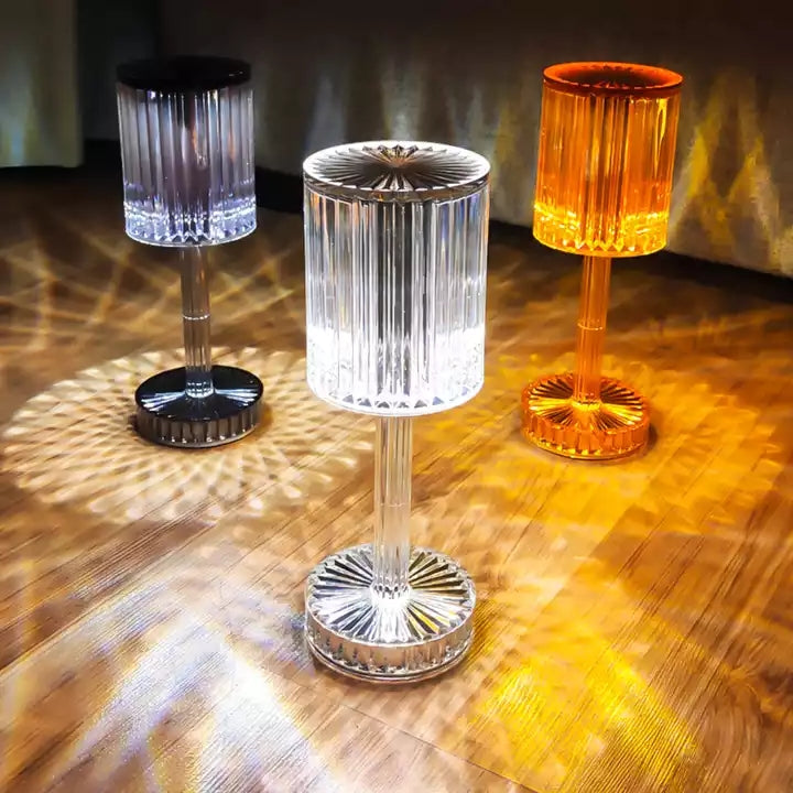 Romantic Rose 16 Color Changing Crystal Touch Lamp Table Lamp for Bedroom Living Room Kids Room Party