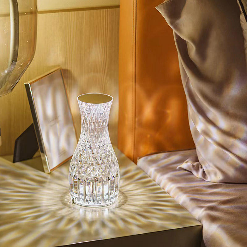 Decorative Touch Control Desk Lamps With Usb Charging Table Light Luxury Led Cordless Crystal Table Lamp For Restaurant Bedroom