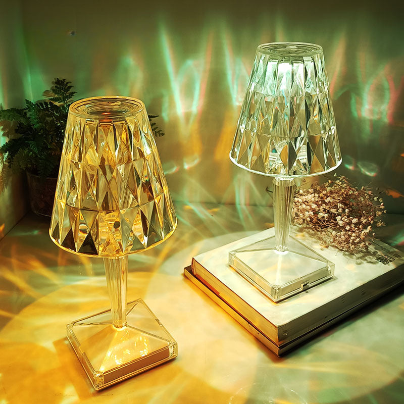 16 Colors LED Night Light Touch Control Atmosphere lamp RGB Color Changing Crystal Table Lamp for Bedroom
