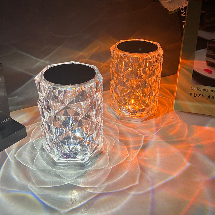 Hot 16 Colors Led Night Light Rose Light Touch Control Atmosphere lamp Changing RGB Romantic Crystal Desk Table Lamp for Bedroom