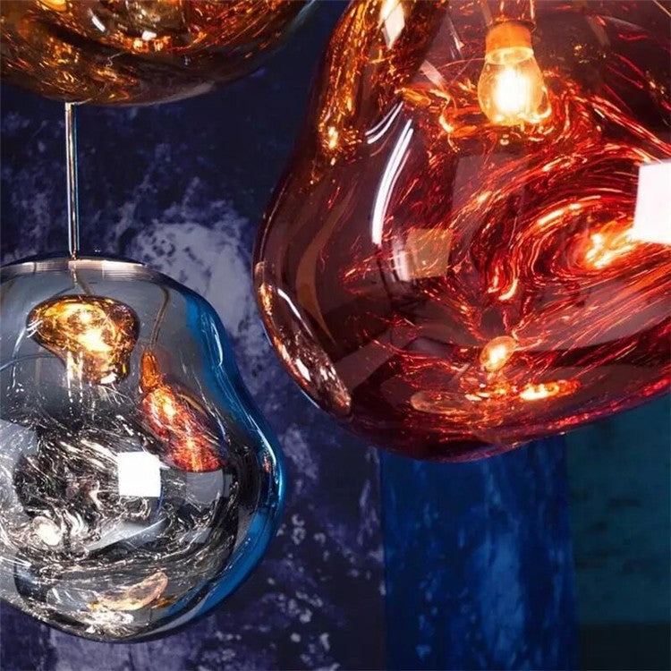 Lava pendant lamp in the duplex staircase of the villa, a designer's piece suitable for both living rooms and dining rooms