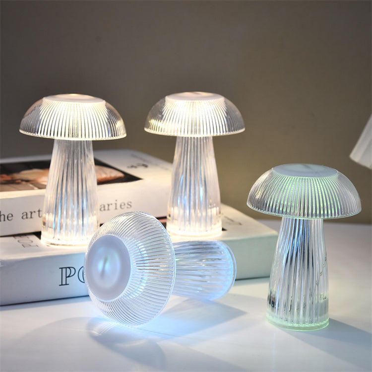 Decor RGB lampada atmosphere cheaper night light crystal battery mushroom jellyfish led table lamp for kids bedroom office