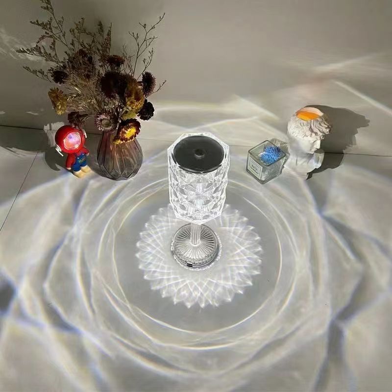 Sparkling Crystal Lamparas Usb Charging Touch Night Light Lamp Decoration 16 Color Changing Rgb Led Crystal Table Lamp