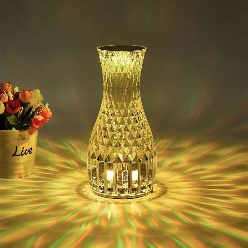 Decorative Touch Control Desk Lamps With Usb Charging Table Light Luxury Led Cordless Crystal Table Lamp For Restaurant Bedroom