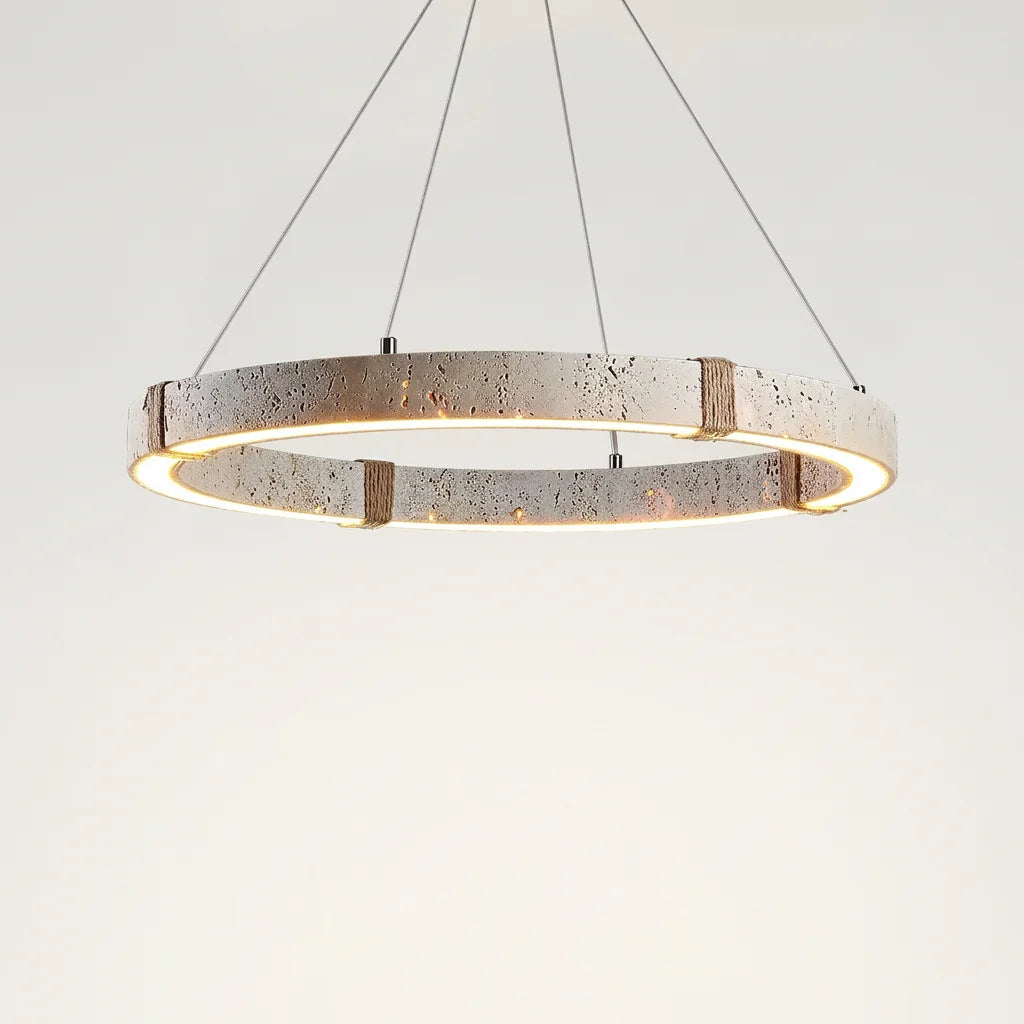 Luxury Circular Travertine Art Chandelier - Architectural Collection