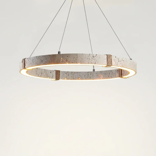 Luxury Circular Travertine Art Chandelier - Architectural Collection