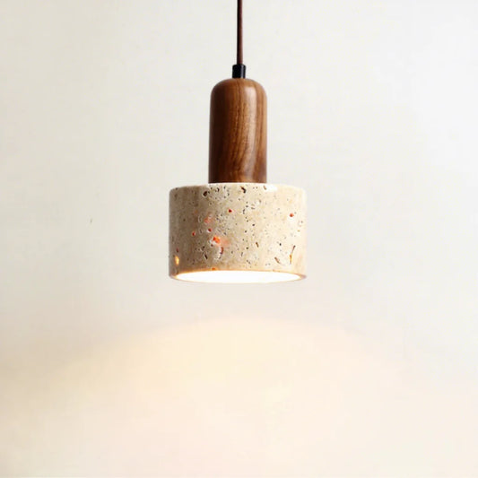 Vintage Wabi-sabi Travertine Adjustable Pendant Lamp - Mid-century Modern Chandelier