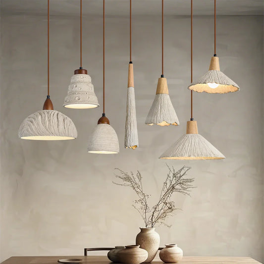 Wabi-sabi Micro-cement Pendant Light - Minimalist Handcrafted Sconce