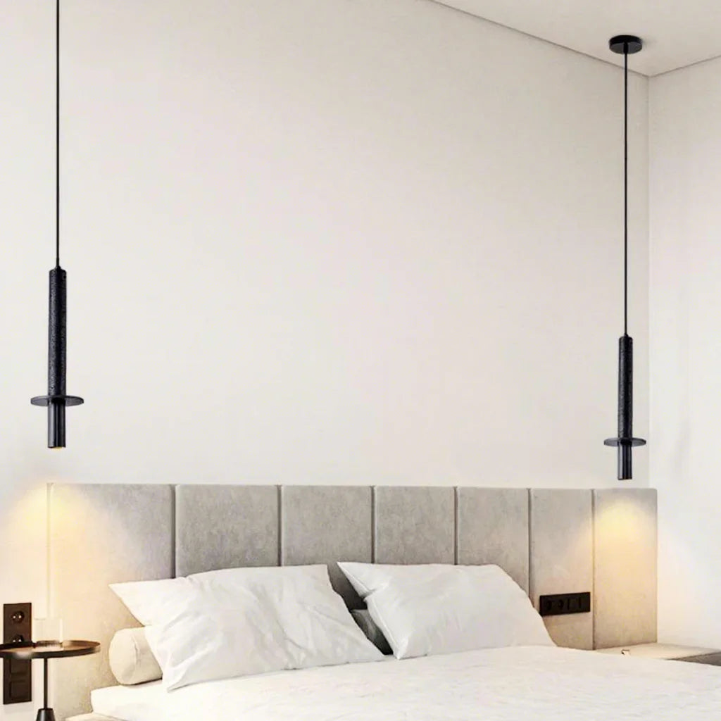 Modern Minimalist Travertine Cylinder Pendant Light - Nordic Designer Chandelier