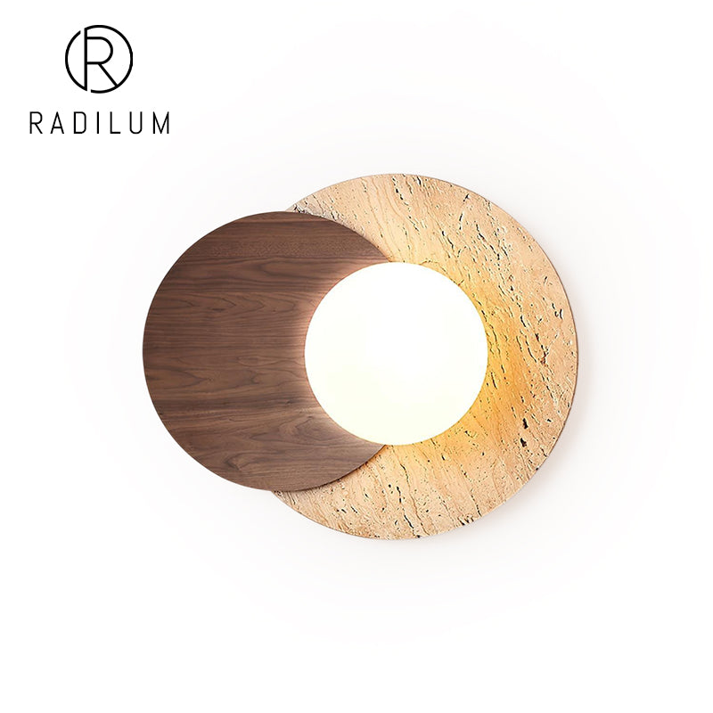 Zen Minimalist Travertine Wall Lamp - Japanese Wabi-sabi Sconce