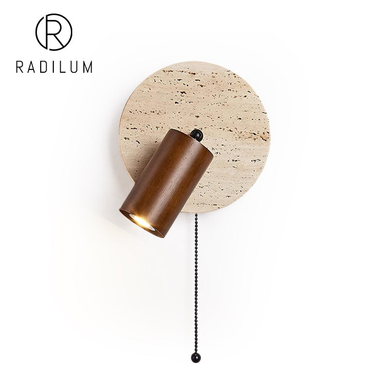 Zen Minimalist Travertine Wall Lamp - Japanese Wabi-sabi Sconce