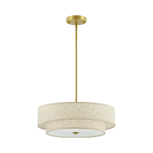 18-Inch Dual Drum Semi-Flush Mount Ceiling Light - Linen Shade