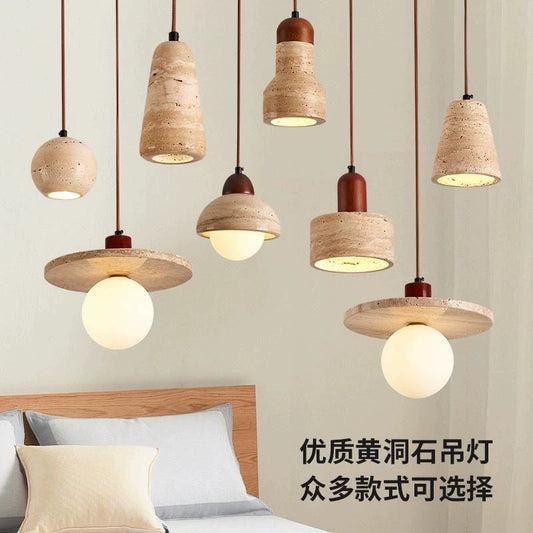 Industrial Minimalism Travertine Bar Light