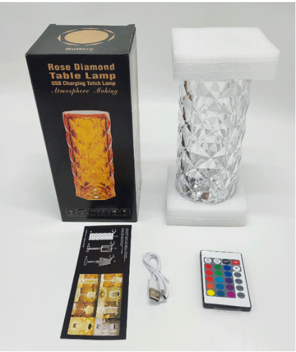Hot 16 Colors Led Night Light Rose Light Touch Control Atmosphere lamp Changing RGB Romantic Crystal Desk Table Lamp for Bedroom