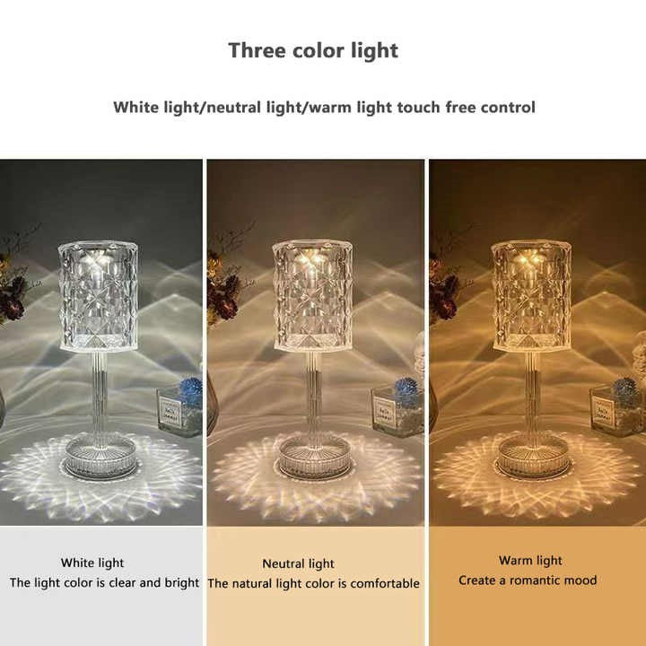 Sparkling Crystal Lamparas Usb Charging Touch Night Light Lamp Decoration 16 Color Changing Rgb Led Crystal Table Lamp