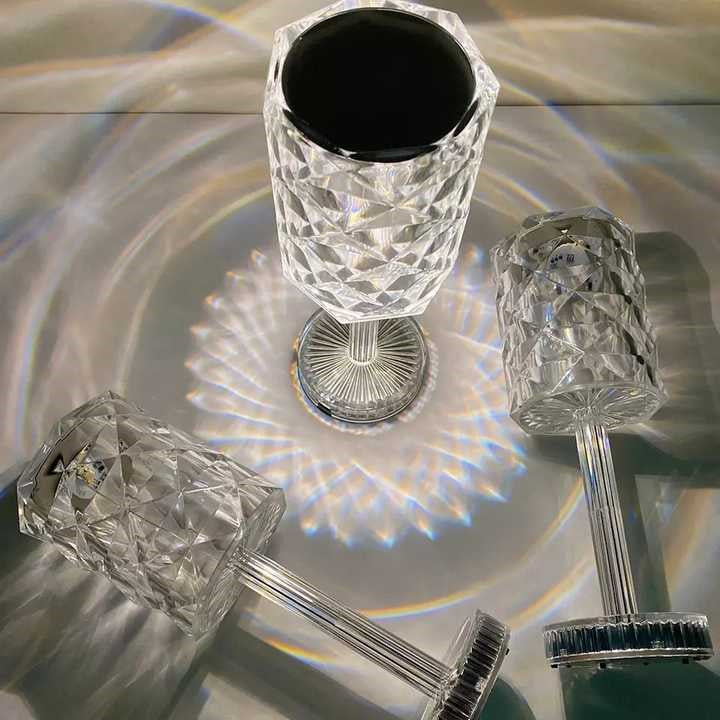 Sparkling Crystal Lamparas Usb Charging Touch Night Light Lamp Decoration 16 Color Changing Rgb Led Crystal Table Lamp