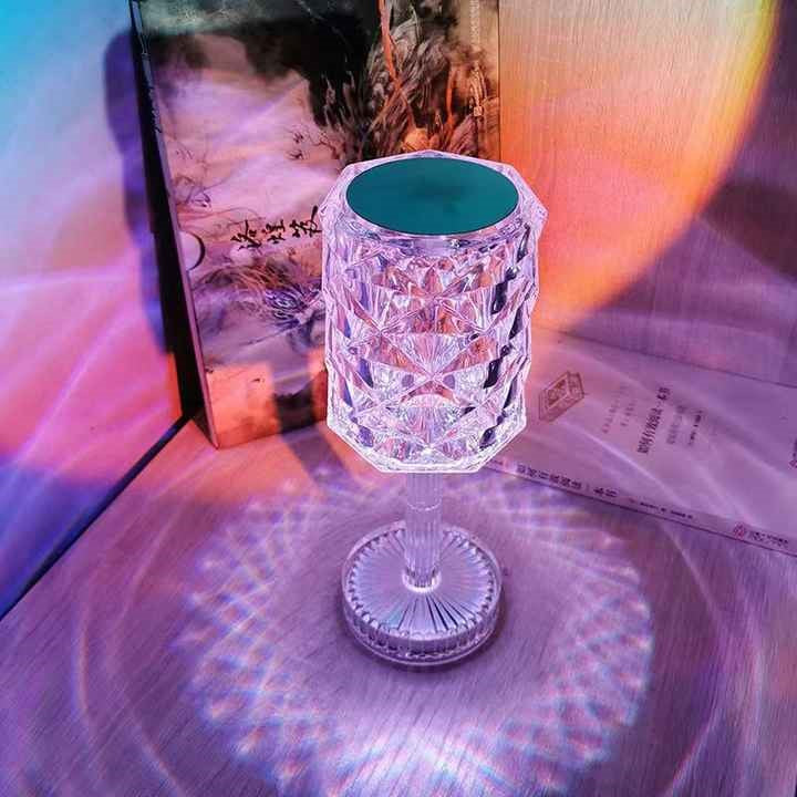 Sparkling Crystal Lamparas Usb Charging Touch Night Light Lamp Decoration 16 Color Changing Rgb Led Crystal Table Lamp